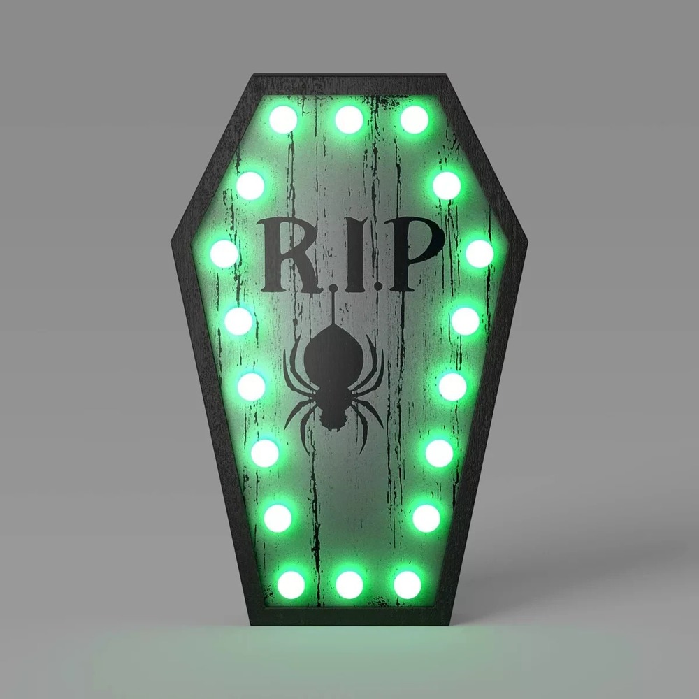 Lit Coffin Marquee Figurine‎ - Hyde and EEK! Boutique